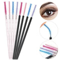 NEW 50Pcs Colorful Makeup Eyelash Brushes Disposable Spiral Plastic Handle Synthetic Hair Skin-friendly Eyebrow & Mascara Wand