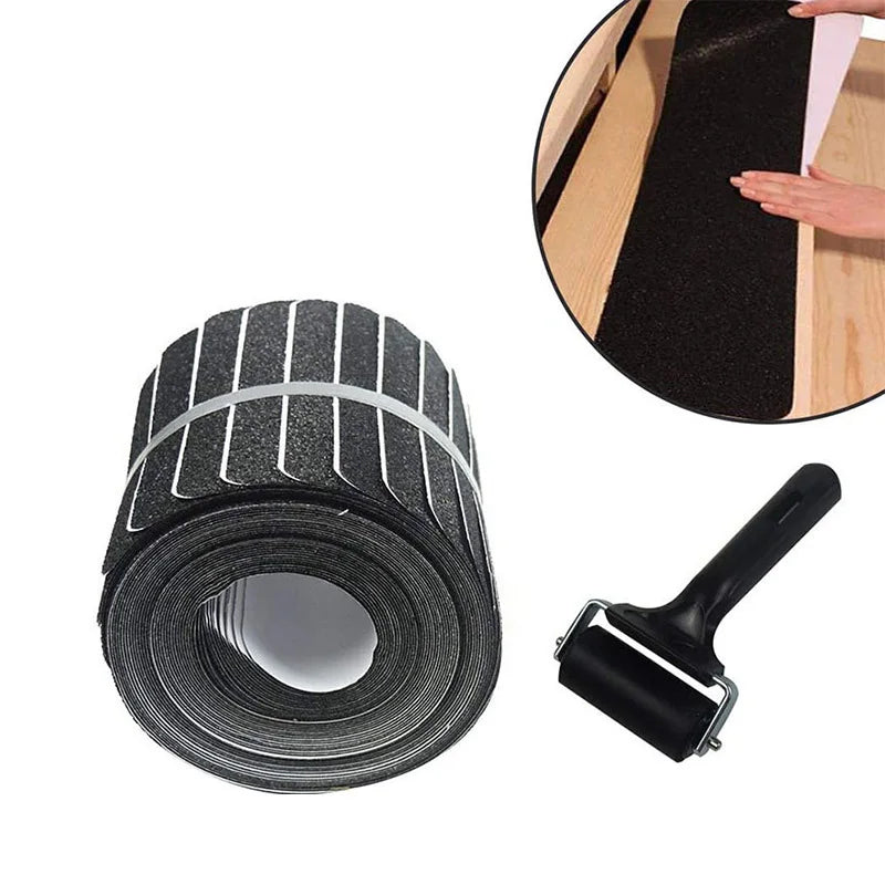 Transparent Black Self-Adhesive PEVA Safety Treads Stickers Acrylic Anti-Slip Bathtub Stair Tiles with Warning for Stairs Nosing