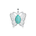 Natural Stone Butterfly Pendant Jewelry Butterfly Pendant Necklace for Women Girls