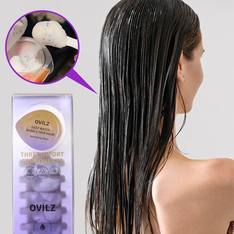 Hair Mask Repair Deep Water Bubble Hyaluronic Acid Moisturize Protein Repair Collagen Hair Mask