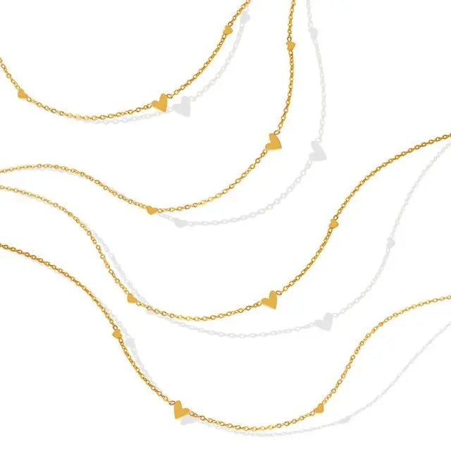 Wholesale Non Tarnish Gold Plated love Heart Pendant Necklace Stainless Steel Necklaces for Girls Women