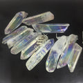 3-6cm Wholesale Natural Clear Quartz Titanium Coated Irregular Gemstone Points Stick Rough Stone