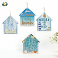 Putuo Decor Summer Beach House Shape Wooden Sign Ocean Design Hanging Wall Plaque Seaside Decor