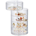 Transparent Jewelry Organizer Box Clear Rotating Jewelry Makeup Storage Box
