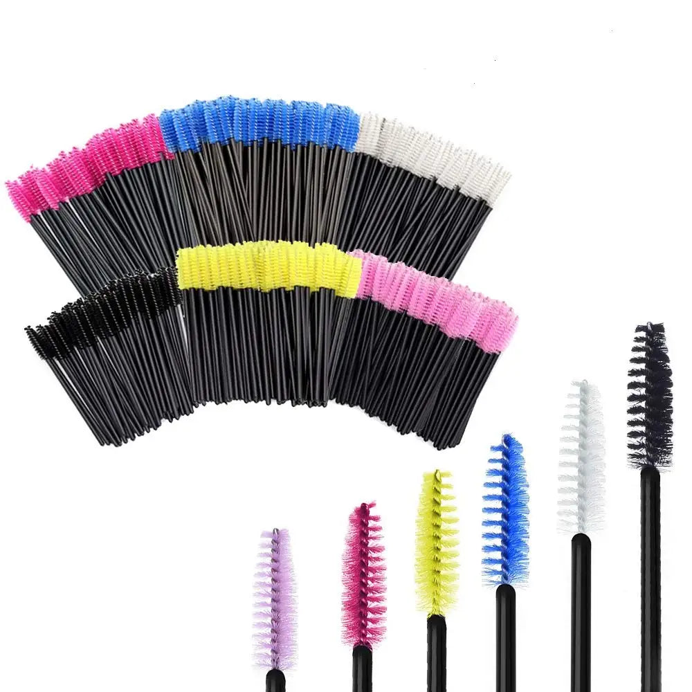 Disposable Plastic Eyelash Brush Mascara Wand Multicolor Lash Brush Coloful Eyebrow Comb Eyelash Extension Brushes