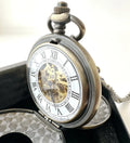 Antique Alloy Hand Wind Double Side Roman Mechanical Pocket Watch