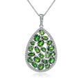A852 Abiding 925 Sterling Silver Gemstone Women Wedding Fine Jewelry Natural Chrome Diopside Classic Pendant Necklace