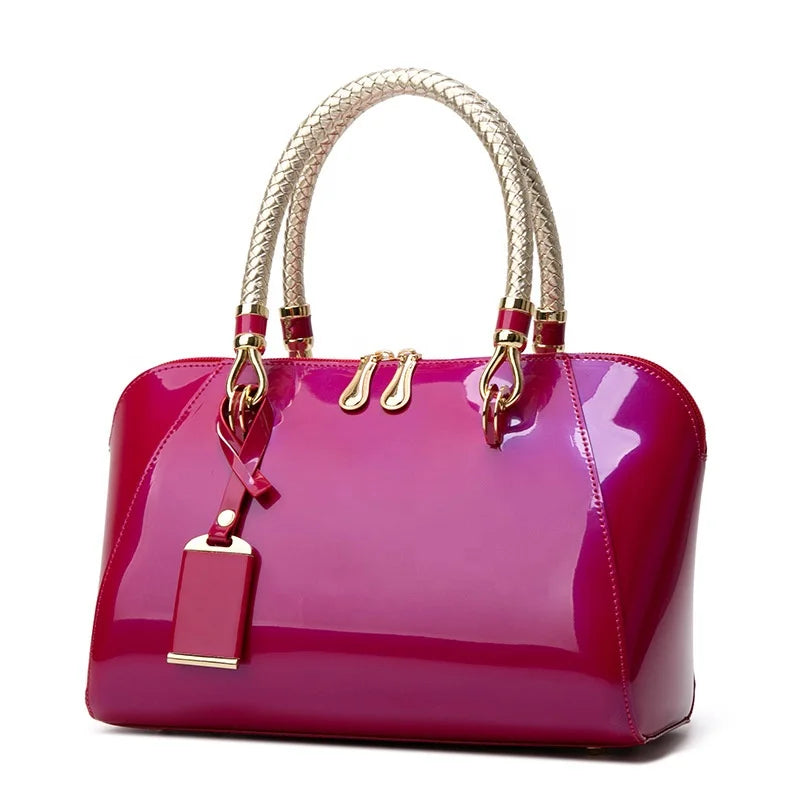 2025 Fashion Hot Design Glossy Branded Women Handbags Ladies Tote Bags Women Big Hand Cross Shoulder Handbags for Young Ladies