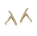 Milskye Charming Fashion Jewelry for Women 925 Silver 18k Gold Diamond Y bar Hoops Earrings