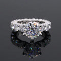 14K White Gold Wedding Ring 3 Carats Moissanite Diamond Ring With GRA Certificate