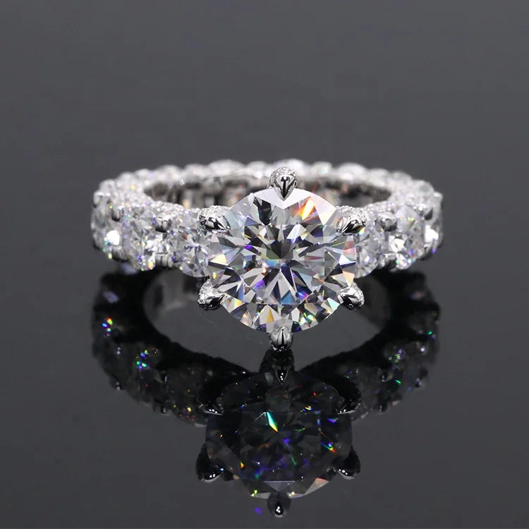 14K White Gold Wedding Ring 3 Carats Moissanite Diamond Ring With GRA Certificate