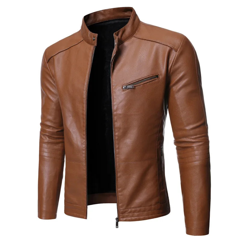 Motorcycle Jacket PU Leather Retro Windproof Men PersonalityRiding Jacket Casual Moto Jacket Chaqueta Four Seasons