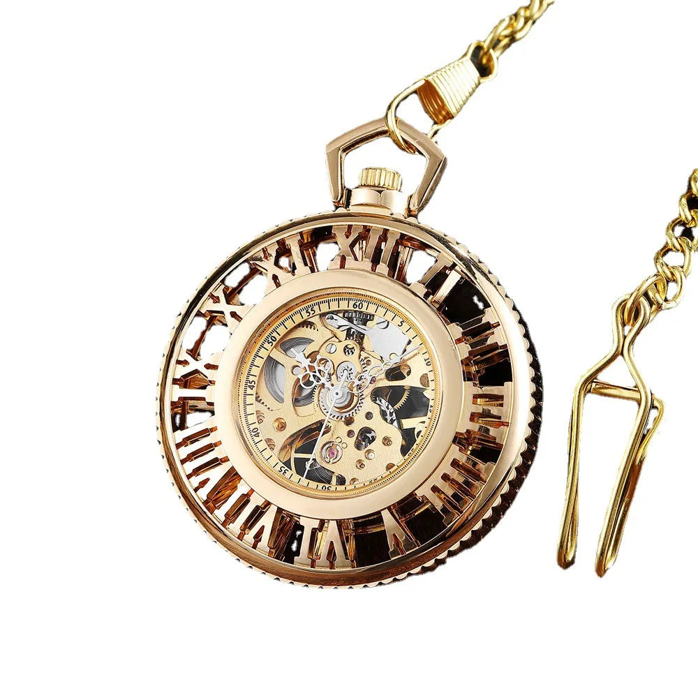 Roman Big Hollow Watch Automatic Mechanical Pocket Watches