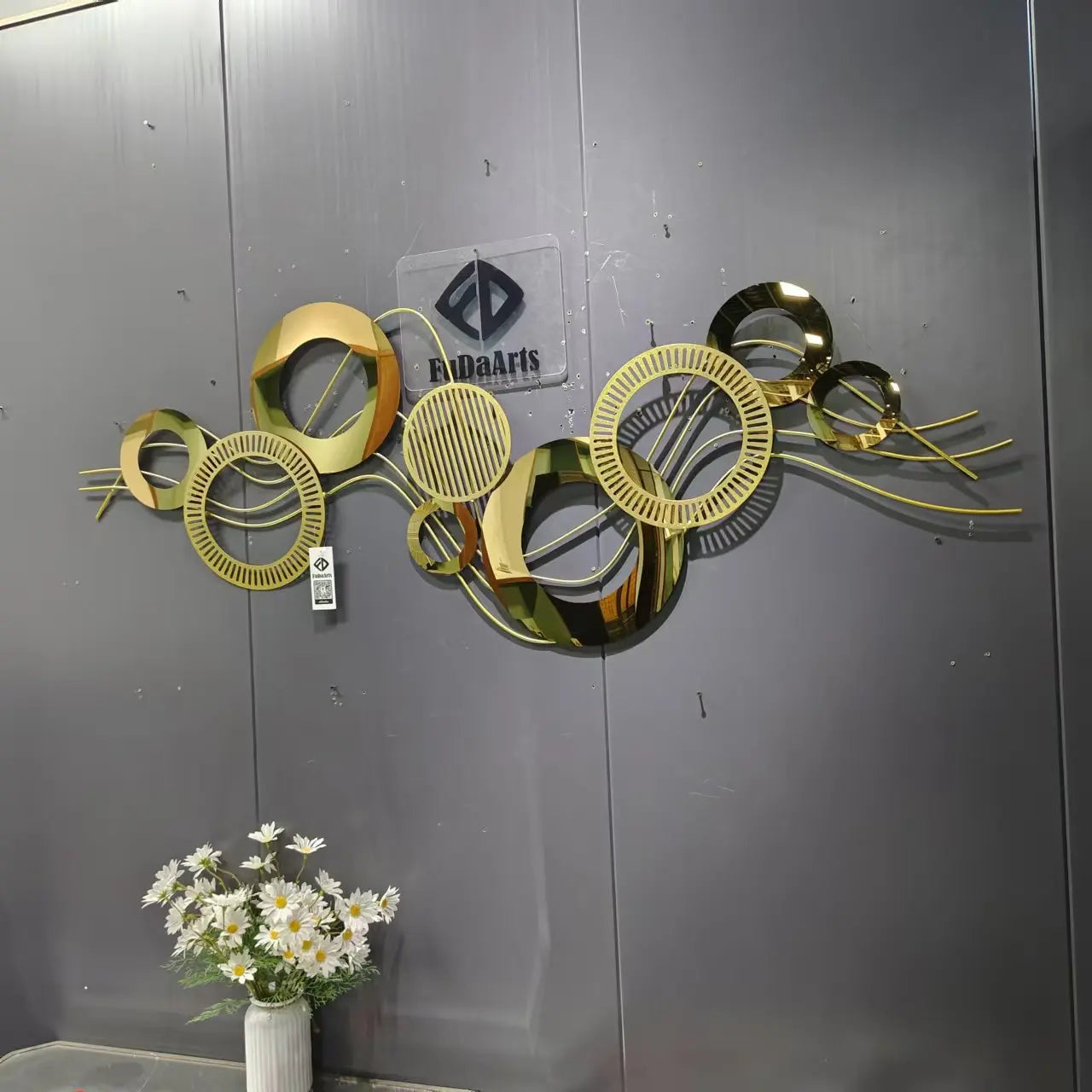 150x53cm Three-dimensional Living Room Gold Metal Wall Hanging Decor Light Luxury Creative Iron Wall Decorations for Home