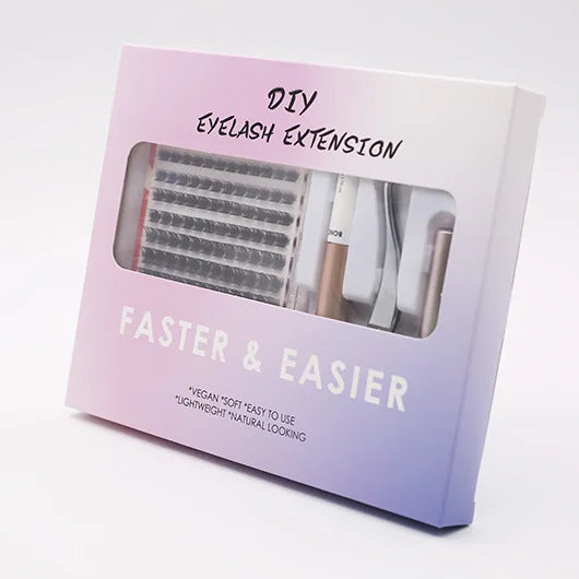Wholesale Reusable Home Eyelash Kit DIY Eyelash Extension 3D Segmented Individual Lash Cluster