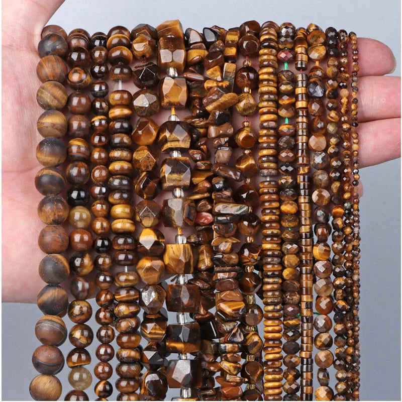 DIY Jewelry Accessories Tiger Eye Round Beads Faceted Bead Start Wheel Shape Handmade Nature Crystal of Loose Beads for Gift