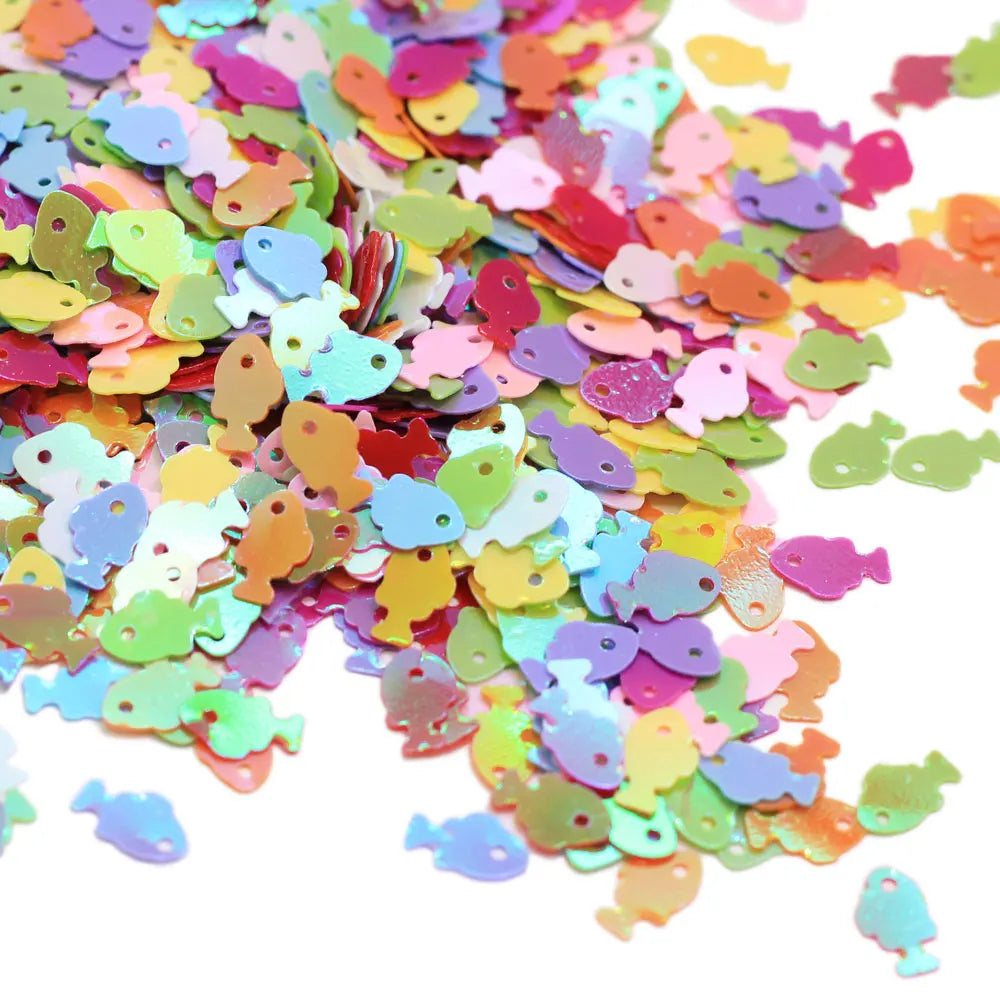 Colorful Glitter Sequins Beautiful Fish Miniatures Kawaii 5*8mm Cute for Decor Accessory Sticker