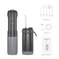 SIILLK Top-Rated Black Rechargeable 2-Way Water Flosser Dental Irrigator 50-130PSI Pressure IPX7 Teeth Whitening Accessory