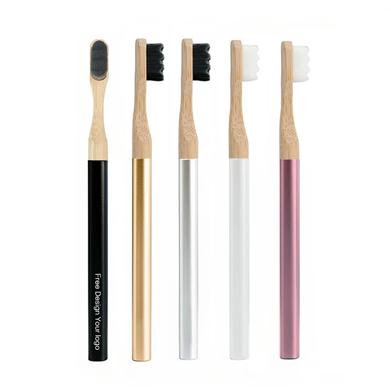 LULA Oral Care 2026 Eco-Friendly Boar Horse Hair Soft Bristles Adult Toothbrush Aluminum Handle for Travel
