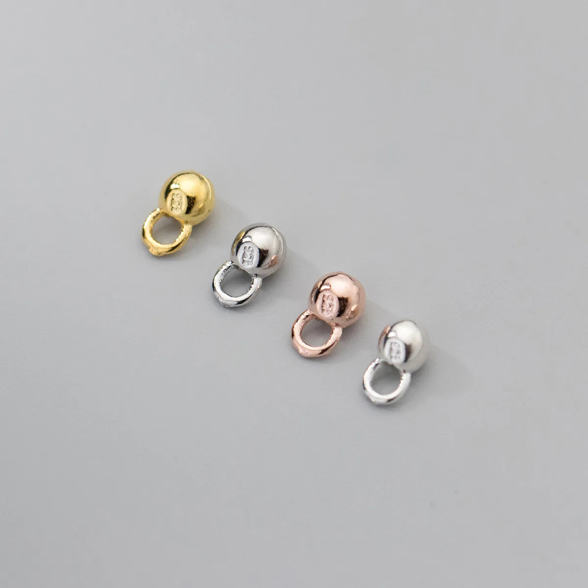 S925 Sterling Silver Necklace Connector Closing Ending Crimps Beads 925 Solid Ball Chain Ending Clasps for Jewelry Findings