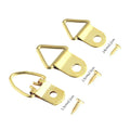50pcs Golden Triangle D-Ring Strap Art Hanger Work Hanging Photo Wall Hook Screws for Oil Painting Mirror Picture Frame Picture