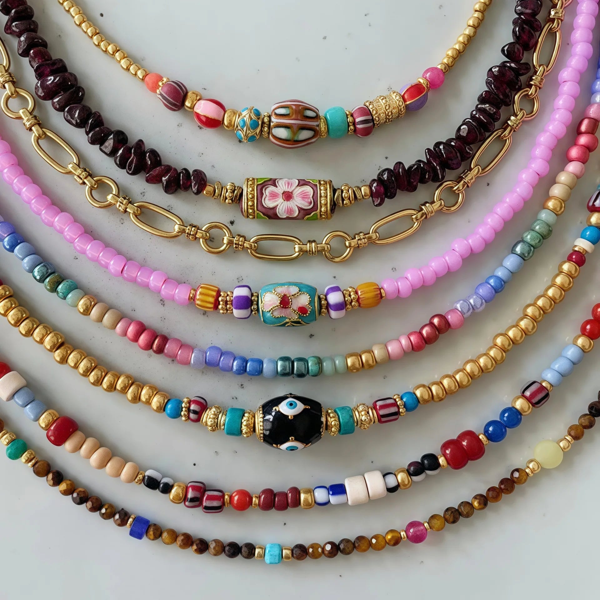 Original Design Boho Evil Eye Necklace Fashion Jewelry Beaded Choker Necklace for Women