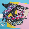 Waterproof Polyester Waist Belt Pack for Outdoor Sports Elastic Fanny Pack for Running Jogging Fitness Zipper Closure