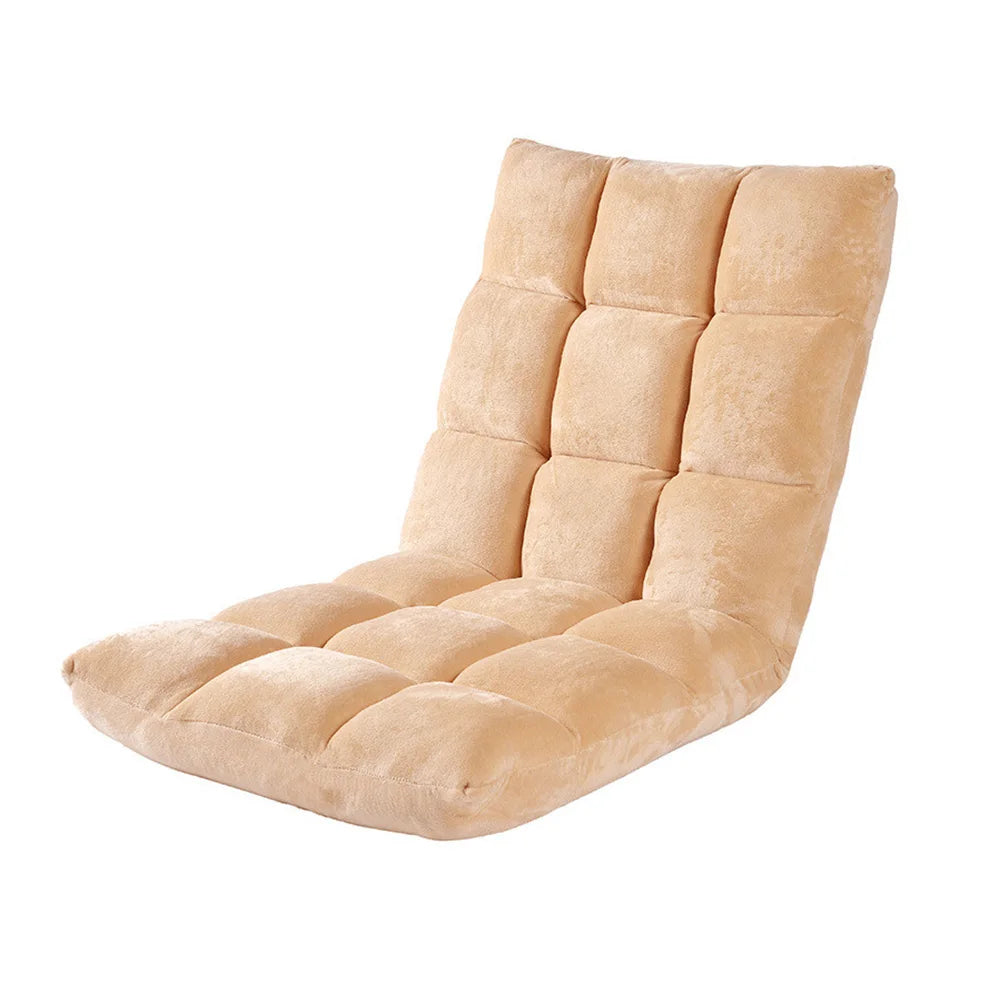 Folding Velvet Lazy Tatami Sofa Legless Recline Gaming Floor Sofa Chair Backrest Fabric Modern Steel Pipe Adjustable Metal 3.7KG
