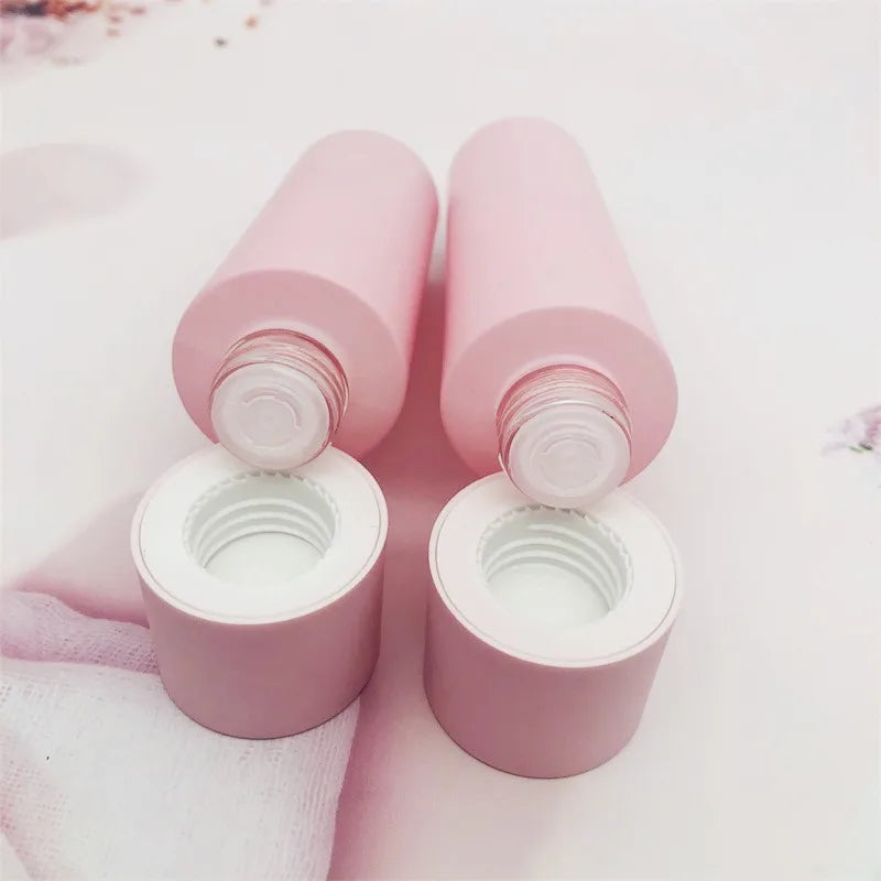 Luxury Matt Pink 4oz 100ml 120ml Empty Skincare Packaging Glass Cosmetic Lotion Pump Serum Toner Bottle