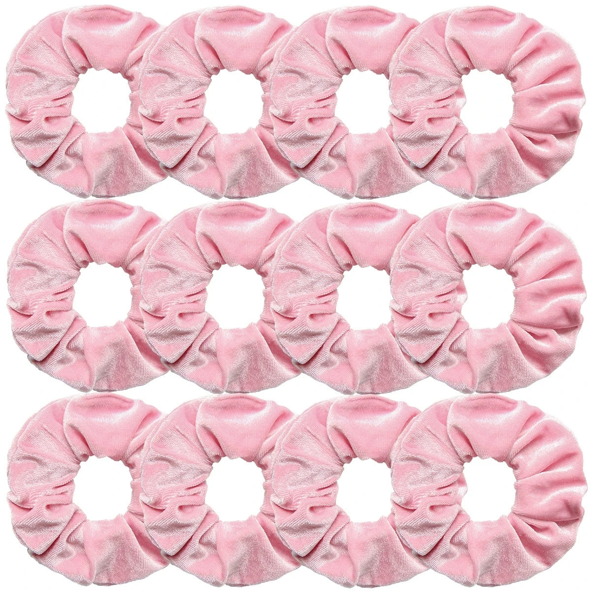 Wholesale 12pcs Cute Pink Velvet Scrunchies Blush Hair Bands Ponytail Holders Soft Elastic Hair Ties for Women Girls