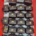 Natural Gemstone Hand Made Crystal Carving Black Obsidian Bag for Gift