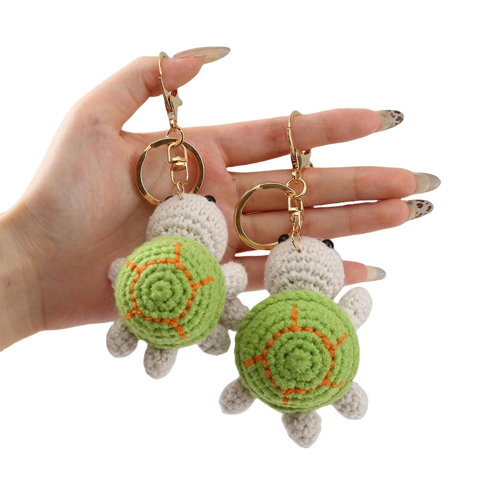 Knitting Little Turtle Crochet Keychain Handmade Marine Animal Sea Turtle Crochet Knitted Keychain Doll Amigurumi Crochet Toys