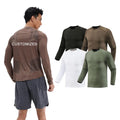 Factory Direct 2024 Fall and Winter Models Long-sleeved Round Neck Casual Sports T-shirt Milk Silk High Elastic Fitness Clothing