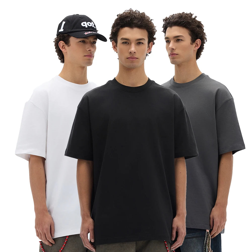 2025 New Super Size (260gsm) Heavy Cotton T-Shirt Comfortable Soft Stylish Printed T-Shirt Hot Sales Knitted Fabric