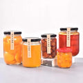 Wholesale clear Glass Bottle Food Jar with Lid 1oz 2oz 3oz 6oz 9oz 11oz 17oz 24oz 34oz Jam Jar Glass Jar for Honey