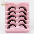 Abestyou Stage Eyelash Wholesale Transparent Band Cat Eye Wispy Faux Mink Lashes No Glue Silk Fan Eyelashes Full Strip Eyelashes