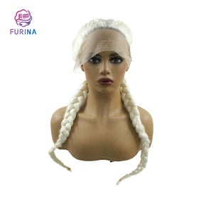 Premium Fiber Korean Heat Resistant Fiber Synthetic Wig 26 Inch swiss Lace Wig Pre Plucked Hairline