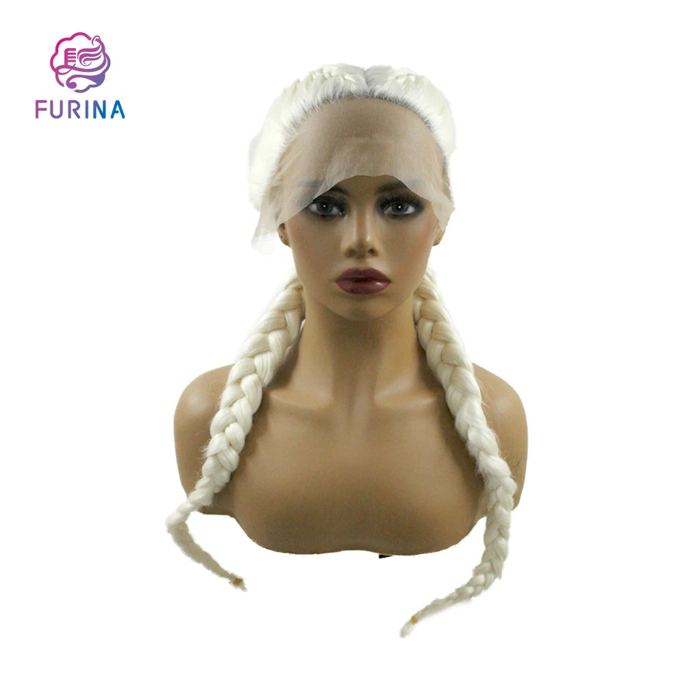 Premium Fiber Korean Heat Resistant Fiber Synthetic Wig 26 Inch swiss Lace Wig Pre Plucked Hairline