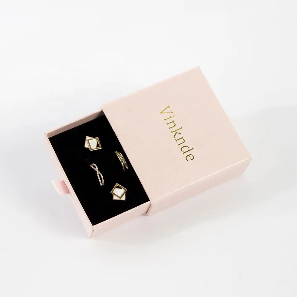 OEM Factory 9x9x3.2cm High Quality Paper Jewelry Display Boxes Strong Sliding Earrings Organizer