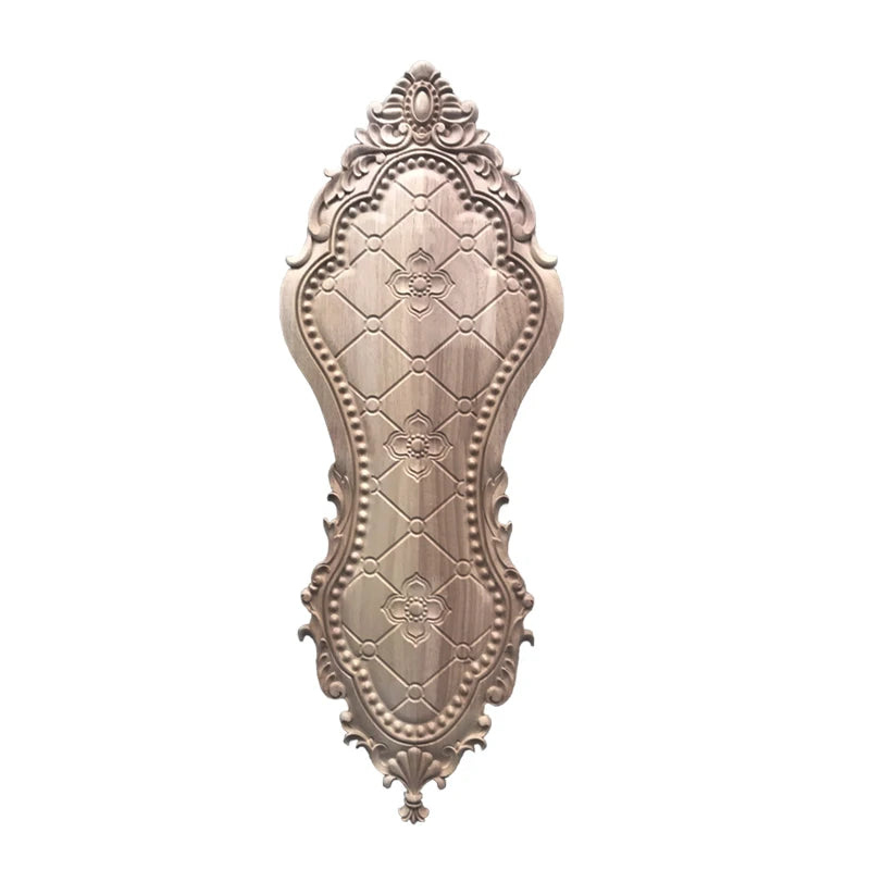 European Style Traditional Solid Wood Decorative Flower Carved Appliques Onlays for Hospital Living Room Furniture Background