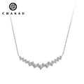Vintage 925 Sterling Silver Round Cut 0.86Ctw Moissanite Ladies Light Luxury Smile Pendant Necklace for Women