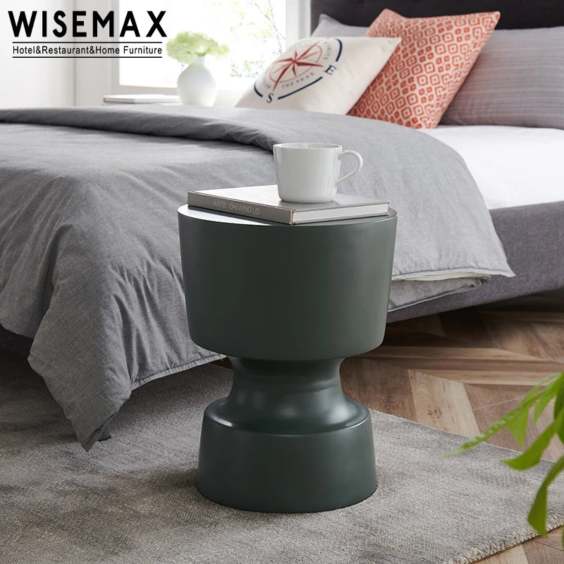 WISEMAX FURNITURE Nordic Home Decor Fiberglass Side Table Living Room Furniture Modern Plastic Table Small Round Coffee Table