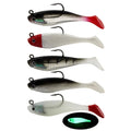SNEDA Senuelos De Pesca Fishing Pike Lures 8cm 9.25g T-tail Jig Heads Lure With Barbed Hook Factory Wholesale Luminous 5 Color