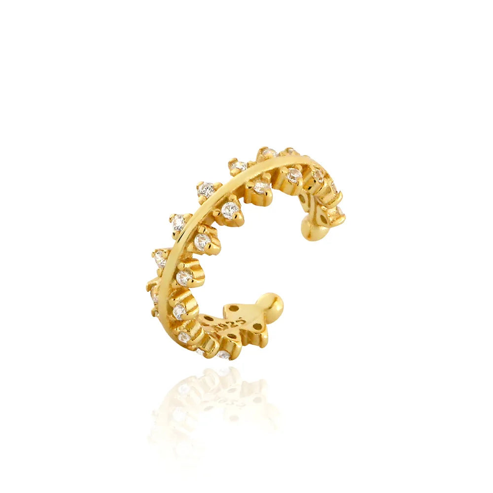 Fashion Jewelry 925 Silver Cuff Earring for Women Gold Plated 925 Sterling Silver Clip on Ear Cuff Earrings Non Piercing Jewelry