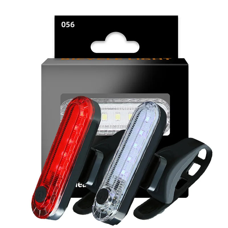 USB Rechargeable Ultra-Bright Red Rear Bike Tail Light Easy-to-Install Bicycle/Helmet Taillights for Cycling MegaBDM