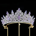 Miallo Multicolor Crystal Bridal Tiaras Alloy Rhinestone Crown Wedding Hair Jewelry for Queen Headpiece