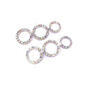 8.5cm Clear AB Rhinestone Metal Buckles Three Round Rings for Swimwear & Garment Decorative Connector