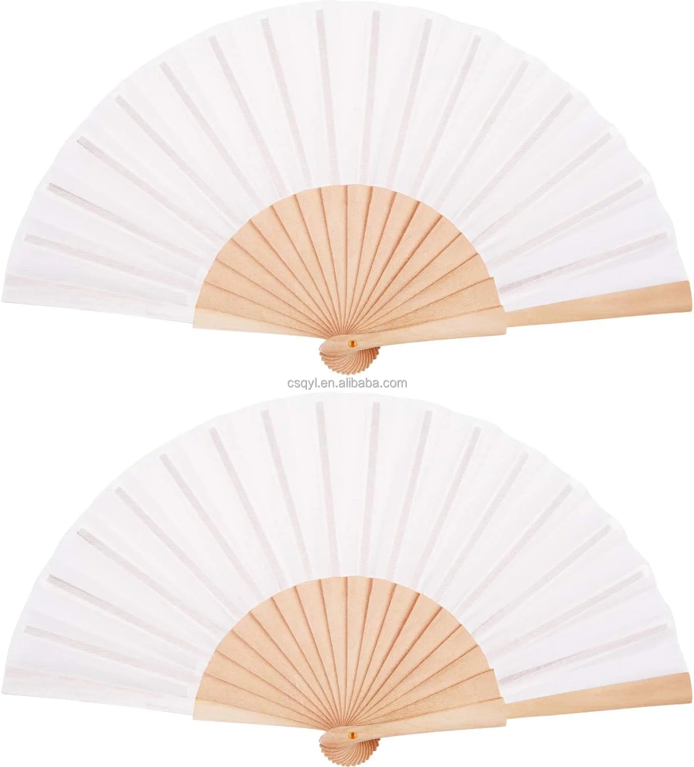 FAREA Popular 23cm Cherry Wood Handheld Fan Folding Fabric Decoration Custom Craft Fan for Gift Party