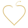 Latest 18K Gold Plated Stainless Steel Jewelry Waterproof  V Shape Snake Chain Choker Trendy for Women Party Necklace P243444