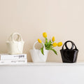 High-End Ceramic & Porcelain Vase Simple Basket Decoration for Hydroponic Dried Flowers Arrangement Living Room Foyer Desktop